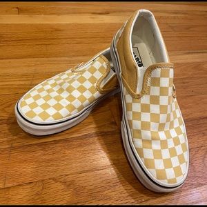Vans yellow and white checkerboard